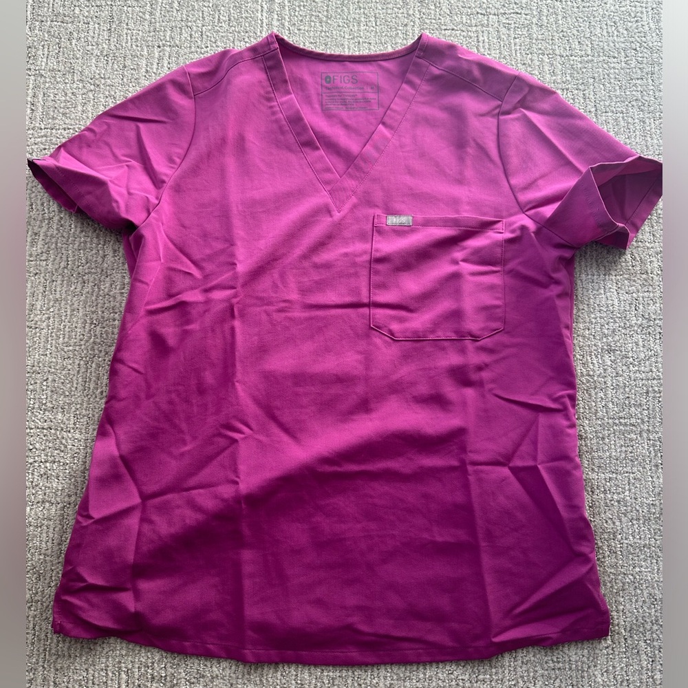 Bright Fuscia Catarina Figs Scrub Top